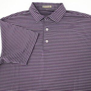 Peter Millar summer comfort Polo Shirt Mens Large Striped Performance Golf Logo